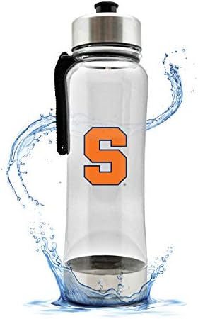 בקבוק מים פלסטיק ברור של NCAA | מכסה נירוסטה ובסיס | נשיאה קלה וניידות | BPA ללא | 20oz